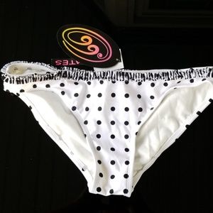 99 Degrees Black & White Polka Dot Bikini Bottom